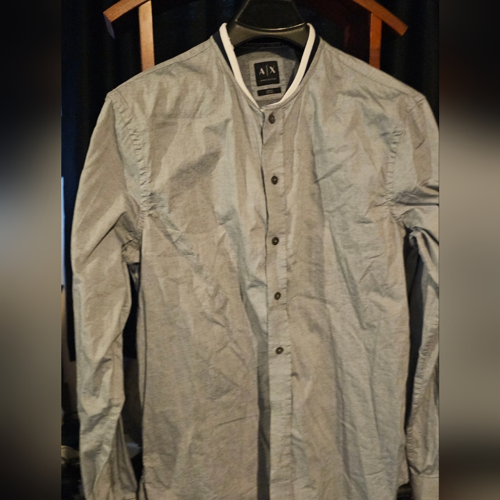 ARMANI  mens button down long sleeve shirt size L
